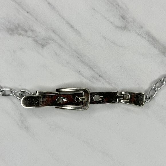 Silver Tone Metal Chain Link Belt Small Minimalist ✨ - Picture 2 of 11